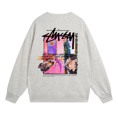 Свитшот Stussy Pink Abstract Room "Light Gray" фото № 2