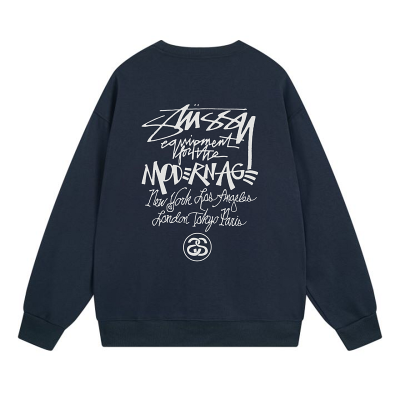 Свитшот Stussy Letter In Illegible Handwriting "Blue" фото № 2
