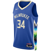 Баскетбольная Джерси Nike Milwaukee Bucks 22-23 №34 Giannis Antetokounmpo "Blue"