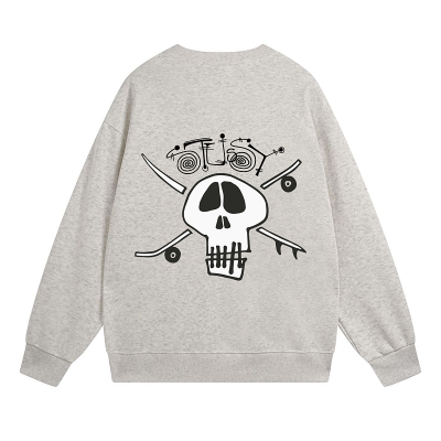 Свитшот Stussy Skull And Crossed Swords "Light Gray" фото № 2