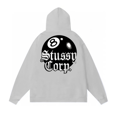 Худи Stussy With Print - Billiard Ball Number 8 "Gray" фото № 2