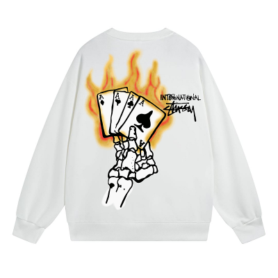 Свитшот Stussy A Hand With Burning Cards "White" фото № 2