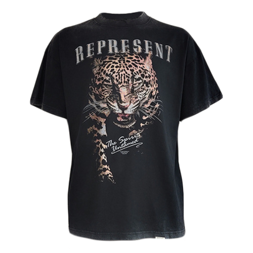 Футболка Represent Leopard Print "Black"