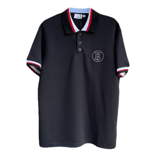 Поло Burberry Striped Sleeves "Black"