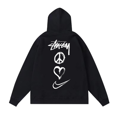 Худи Stussy X Nike Three Emblems "Black" фото № 2