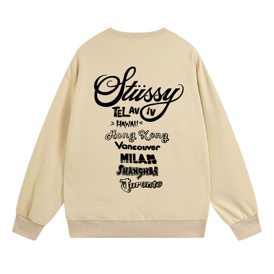 Свитшот Stussy Print List Of Cities "Beige" фото № 2