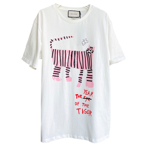 Футболка Gucci Striped and Butterfly "White"