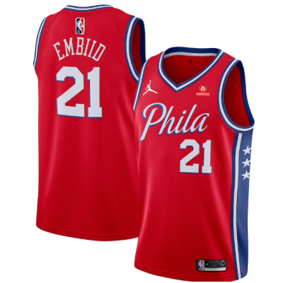 Баскетбольная Джерси NBA Philadelphia 76ers 21-22 №21 Joel Embiid "Red" фото № 2