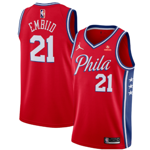 Баскетбольная Джерси NBA Philadelphia 76ers 21-22 №21 Joel Embiid "Red"