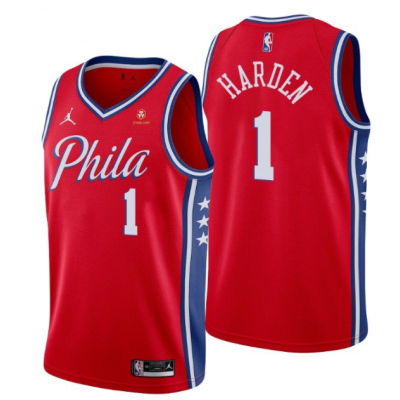 Баскетбольная Джерси NBA Philadelphia 76ers 21-22 №1 James Harden "Red" фото № 2