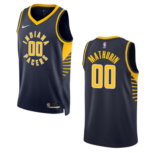 Баскетбольная Джерси Nike Indiana Pacers 22-23 №00 Bennedict Mathurin "Blue/Black"