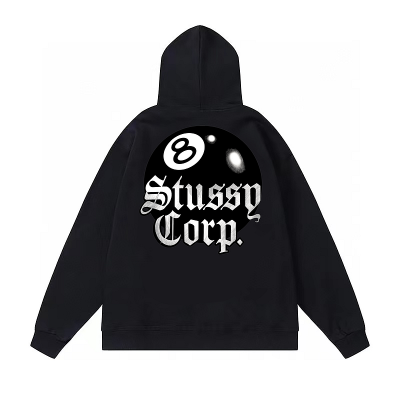 Худи Stussy With Print - Billiard Ball Number 8 "Black" фото № 2