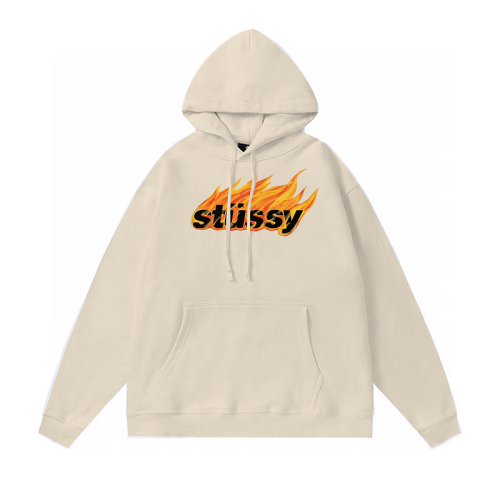 Худи Stussy The Logo Is On Fire "Beige"