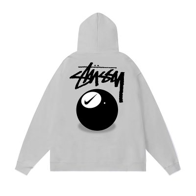 Худи Stussy Black Ball With Check Mark "Gray" фото № 2 Худи Stussy Black Ball With Check Mark "Gray" фото № 2