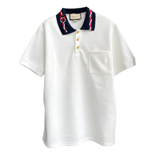 Поло Gucci With Branded Buttons "White"