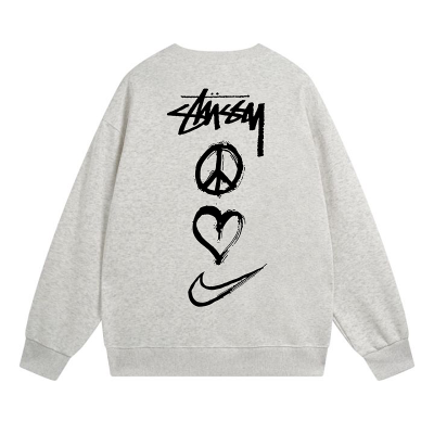 Свитшот Stussy Peace Love Nike "Light Gray" фото № 2