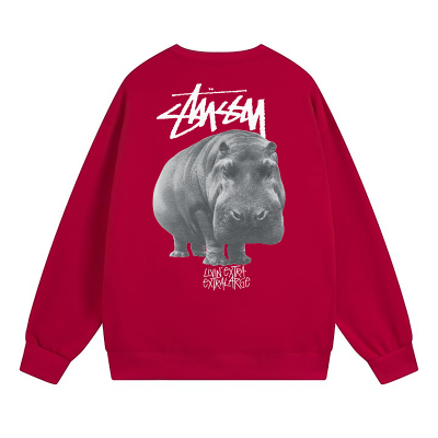 Свитшот Stussy Print Hippopotamus "Red" фото № 2