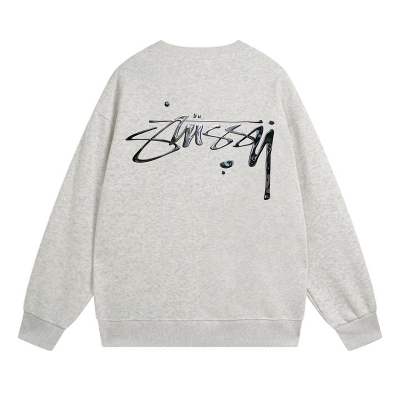 Свитшот Stussy Print Silver Brand Logo "Light Gray" фото № 2