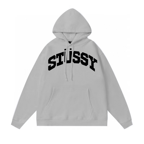 Худи Stussy With Large Text Logo In The Center "Gray"