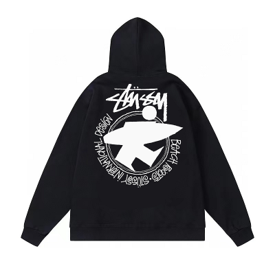 Худи Stussy Logo - Beach Roots "Black" фото № 2
