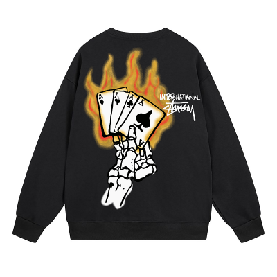Свитшот Stussy A Hand With Burning Cards "Black" фото № 2