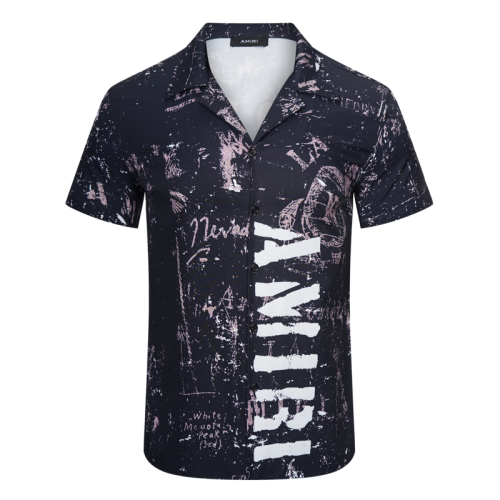 Рубашка Amiri Vertical Logo Inscription From Side "Black"