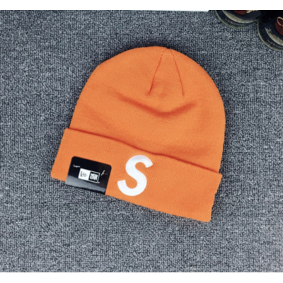 Зимняя шапка Supreme New Era S Logo "Orange" фото № 2