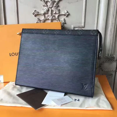 Клатч Louis Vuitton M67736 Pochette Voyage MM Epi Leather "Navy Blue" фото № 2