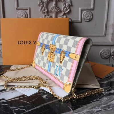 Клатч Louis Vuitton Damier Azur Canvas Pochette Weekend N60108 "White" фото № 3