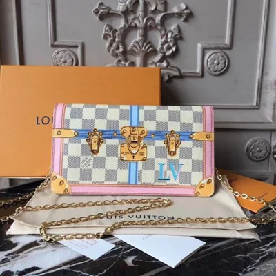 Клатч Louis Vuitton Damier Azur Canvas Pochette Weekend N60108 "White" фото № 2