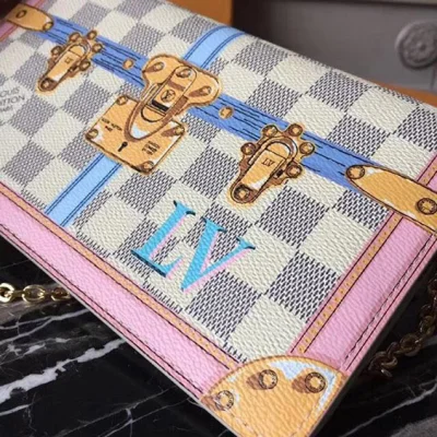 Клатч Louis Vuitton Damier Azur Canvas Pochette Weekend N60108 "White" фото № 5