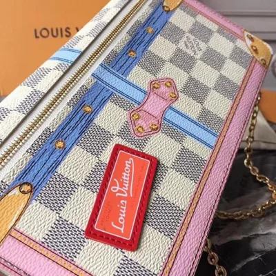 Клатч Louis Vuitton Damier Azur Canvas Pochette Weekend N60108 "White" фото № 6