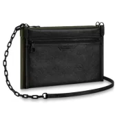 Сумка Louis Vuitton Double Flat Messenger M44635 Monogram Shadow Leather "Black"