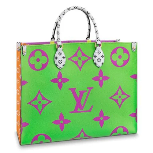 Сумка Louis Vuitton Onthego M44570 Monogram Coated Canvas Pink Lilac Orange "Green"