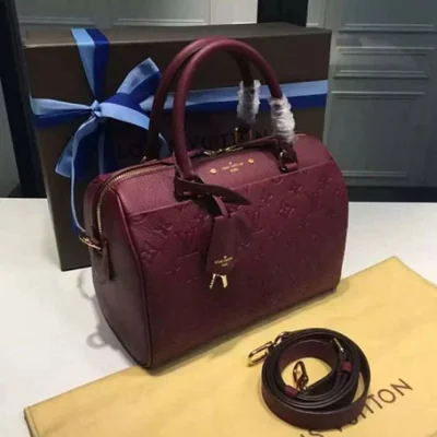 Сумка Louis Vuitton M43262 Speedy Bandouliere 25 Tote Bag Monogram Empreinte Leather "Purple" фото № 3