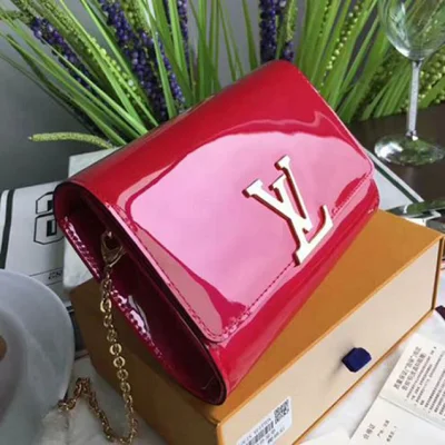 Сумка Louis Vuitton M51602 Louise Chain PM Crossbody Bag Monogram Vernis "Red" фото № 3