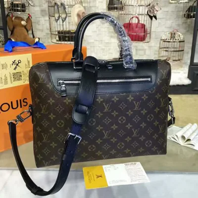 Портфель Louis Vuitton M54019 Porte-Documents Jour Briefcase Monogram Macassar Canvas "Brown" фото № 2
