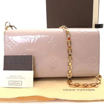 Сумка Louis Vuitton M90090 Chain Wallet Monogram Vernis "Beige" фото № 9