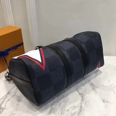 Сумка Louis Vuitton N44008 Keepall 45 Bandouliere Duffel Bag Damier Cobalt Canvas "Navy Blue" фото № 5