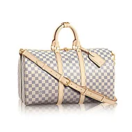 Сумка Louis Vuitton N48223 Keepall Bandouliere 45 Duffel Bag Damier Azur Canvas "White"