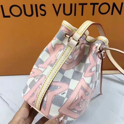 Сумка Louis Vuitton N60052 Nano Noe Shoulder Bag Damier Azur Canvas "White" фото № 3