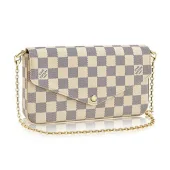 Клатч Louis Vuitton N63106 Pochette Felicie Crossbody Bag Damier Azur Canvas "White"