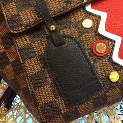 Сумка Louis Vuitton N40045 Bond Street BB Damier Ebene Canvas Rubis Red "Brown" фото № 9