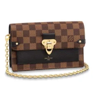 Сумка Louis Vuitton Vavin Chain Wallet N60221 Damier Ebene Canvas Black "Brown"