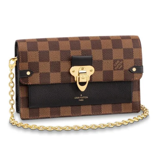 Сумка Louis Vuitton Vavin Chain Wallet N60221 Damier Ebene Canvas Black "Brown"