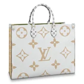 Сумка Louis Vuitton Onthego M44571 Monogram Coated Canvas Khaki Green "White"