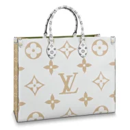 Сумка Louis Vuitton Onthego M44571 Monogram Coated Canvas Khaki Green "White"