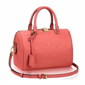 Сумка Louis Vuitton M42403 Speedy Bandouliere 25 Tote Bag Monogram Empreinte Leather "Peach"