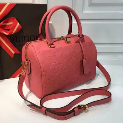 Сумка Louis Vuitton M42403 Speedy Bandouliere 25 Tote Bag Monogram Empreinte Leather "Peach" фото № 3