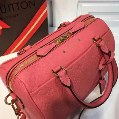 Сумка Louis Vuitton M42403 Speedy Bandouliere 25 Tote Bag Monogram Empreinte Leather "Peach" фото № 5